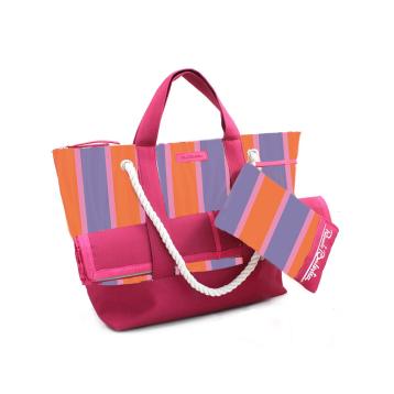 Set borsa mare stuoino e beauty fantasie multicolor Renato Balestra