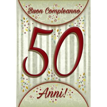 Biglietti auguri 50 anni 2 soggetti