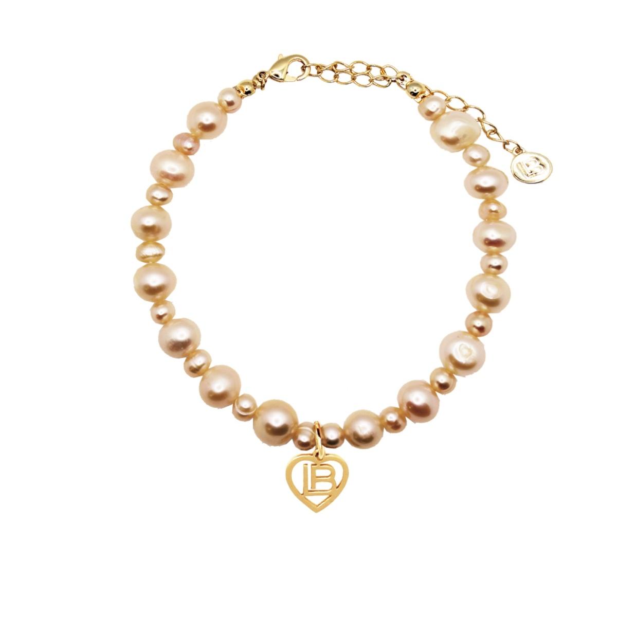 Bracciale con perle beige e pendente Laura Biagiotti