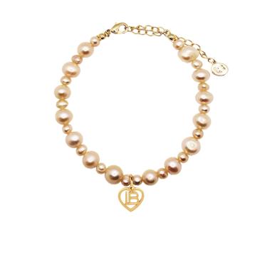 Bracciale con perle beige e pendente laura biagiotti