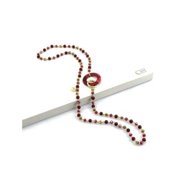 Collana donna lunga plexiglass e cristalli C63