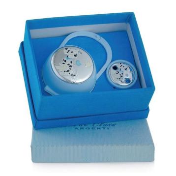Set pinza portaciuccio e contenitore Cagnolino baby dream Celeste