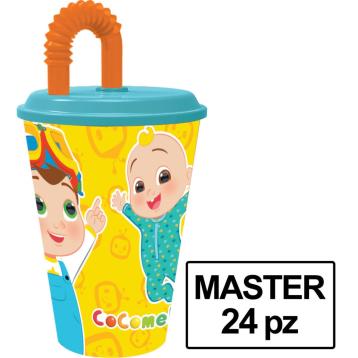 Bicchiere con cannuccia 430 ml Cocomelon