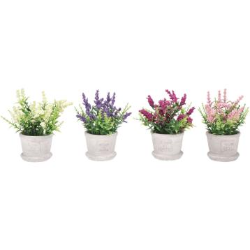 Vaso con lavanda per decorazione 8x h. 17 cm