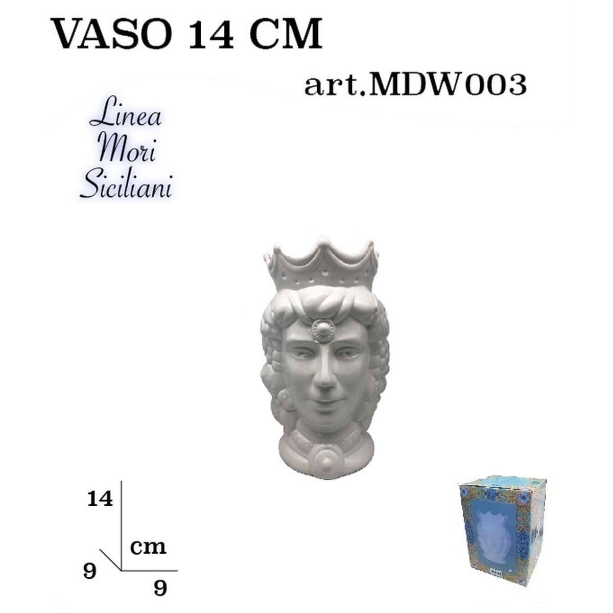Vaso 14 cm moro donna bianco lucido Giardini Di Marzo