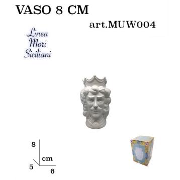 Vaso 8 cm moro uomo bianco lucido Giardini Di Marzo