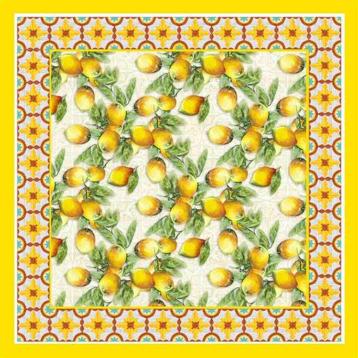 Foulard limoni e maioliche 90x90 cm