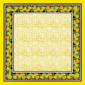 Foulard limoni e maioliche 90x90 cm