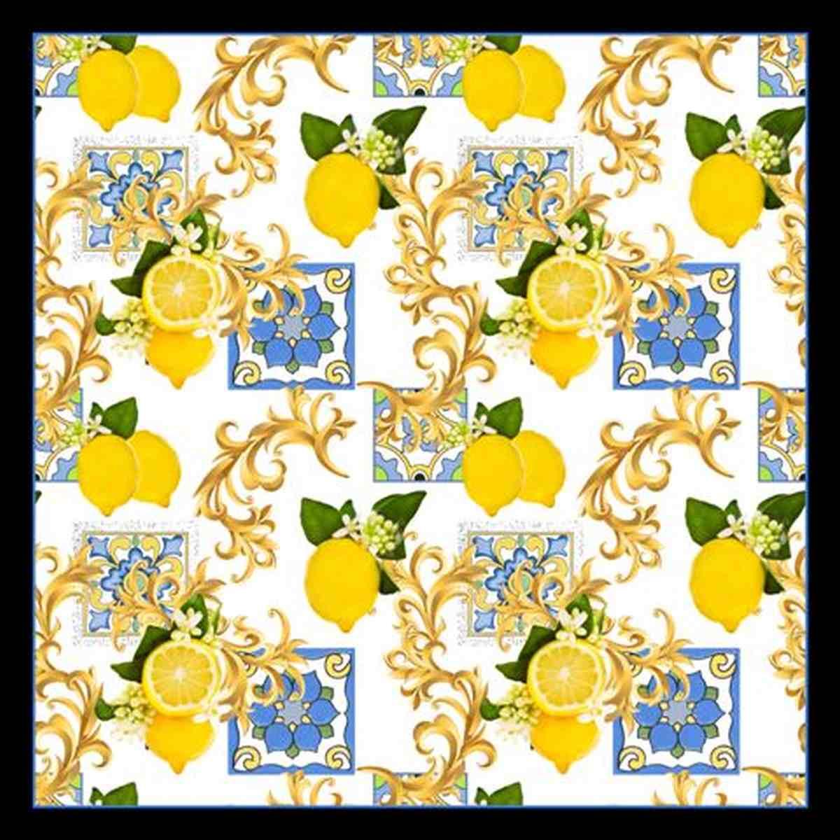 Foulard limoni e maioliche 90x90 cm