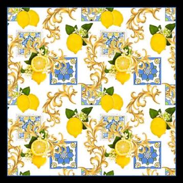 Foulard limoni e maioliche 90x90 cm