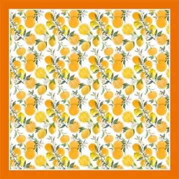 Foulard limoni e maioliche 90x90 cm