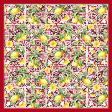 Foulard limoni e maioliche 90x90 cm