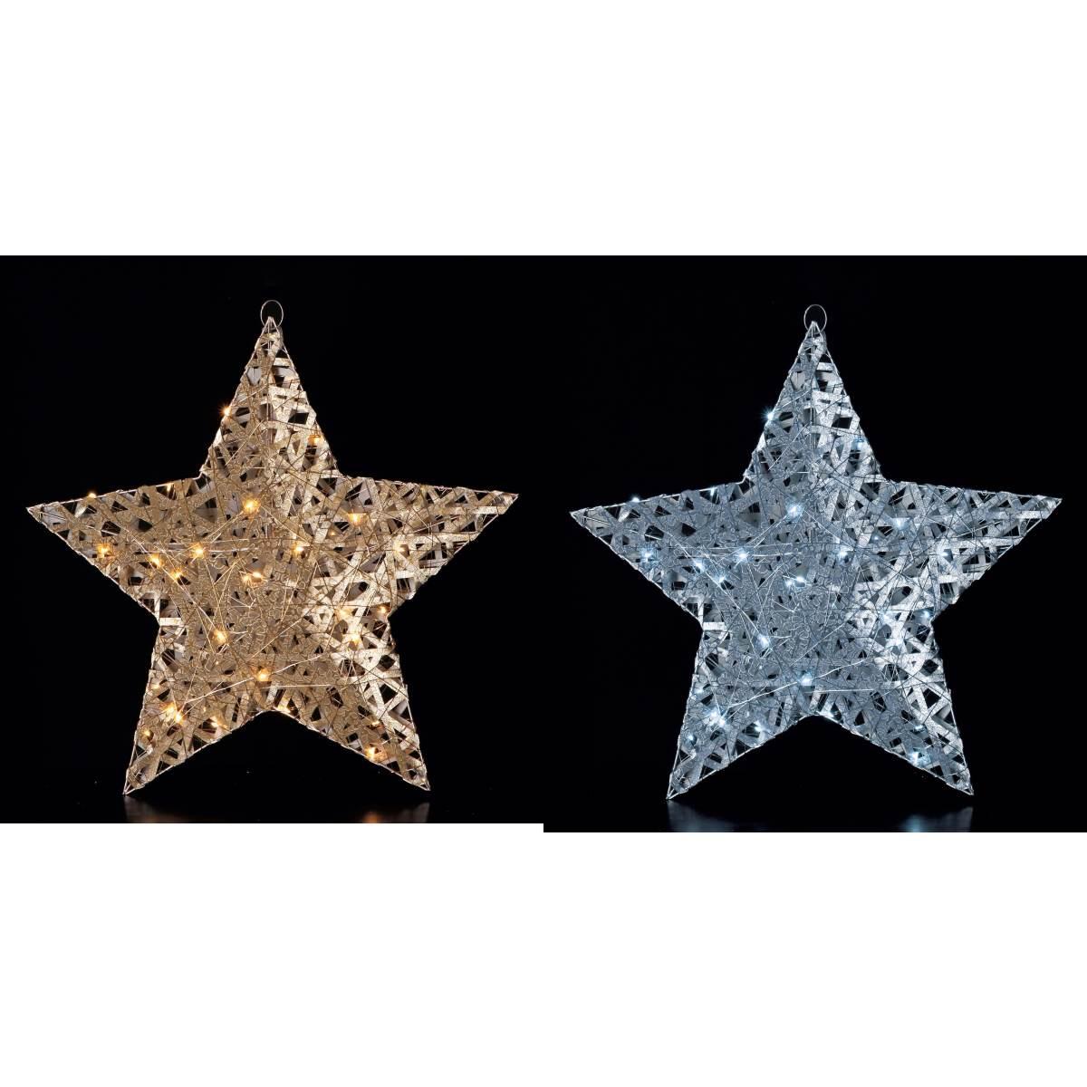 Stella in pvc con 30 led per decorazione natalizia d50 cm