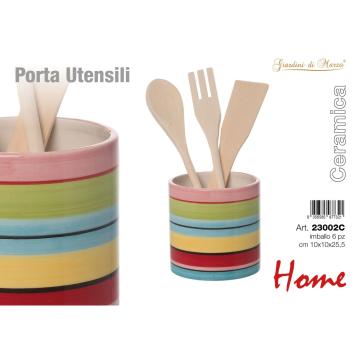 Porta utensili ceramica strisce colorate Home Giardini Di Marzo