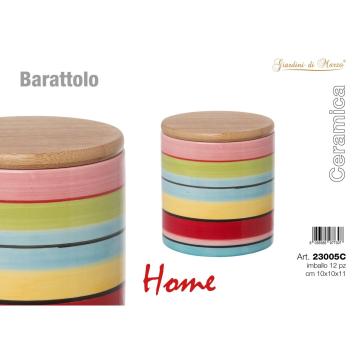 Barattolo ceramica strisce colorate home giardini di marzo