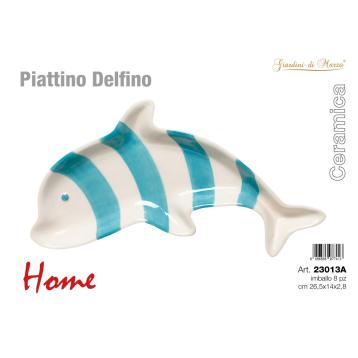 Piattino ceramica delfino strisce azzurre Home Giardini Di Marzo