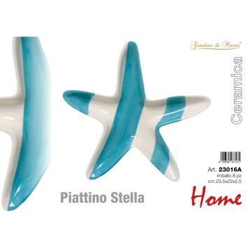Piattino ceramica stella strisce azzurre Home Giardini Di Marzo