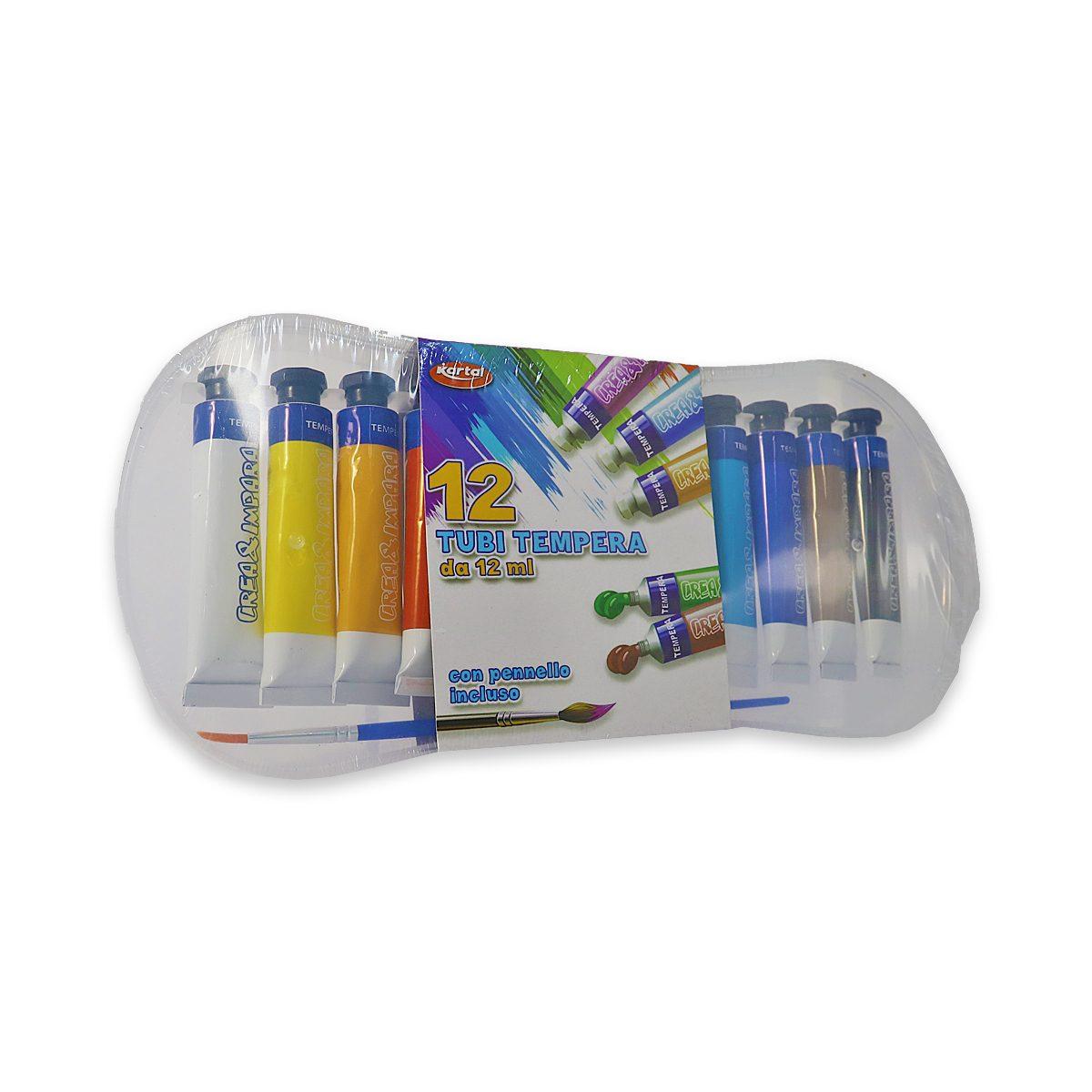 Astuccio da 12 pezzi di tempera tubo da 12 ml.