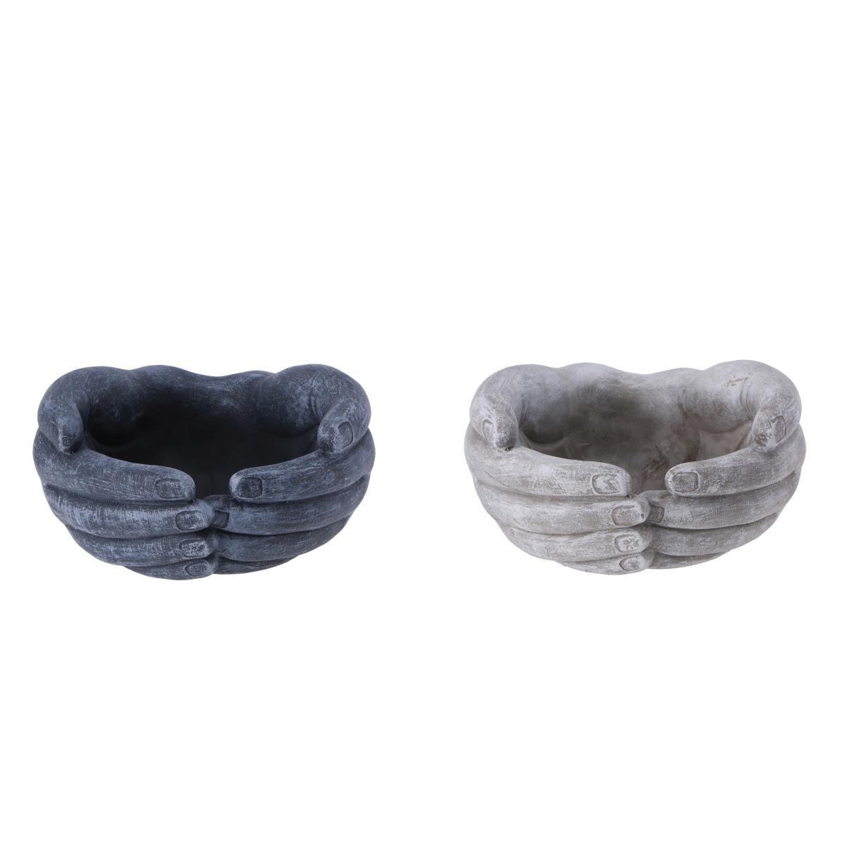 Vaso di cemento mani hand 21x21x h.11 cm