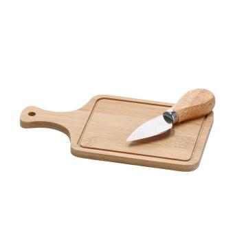 Tagliere in bamboo per formaggio con 1 coltello 11 x 19 cm