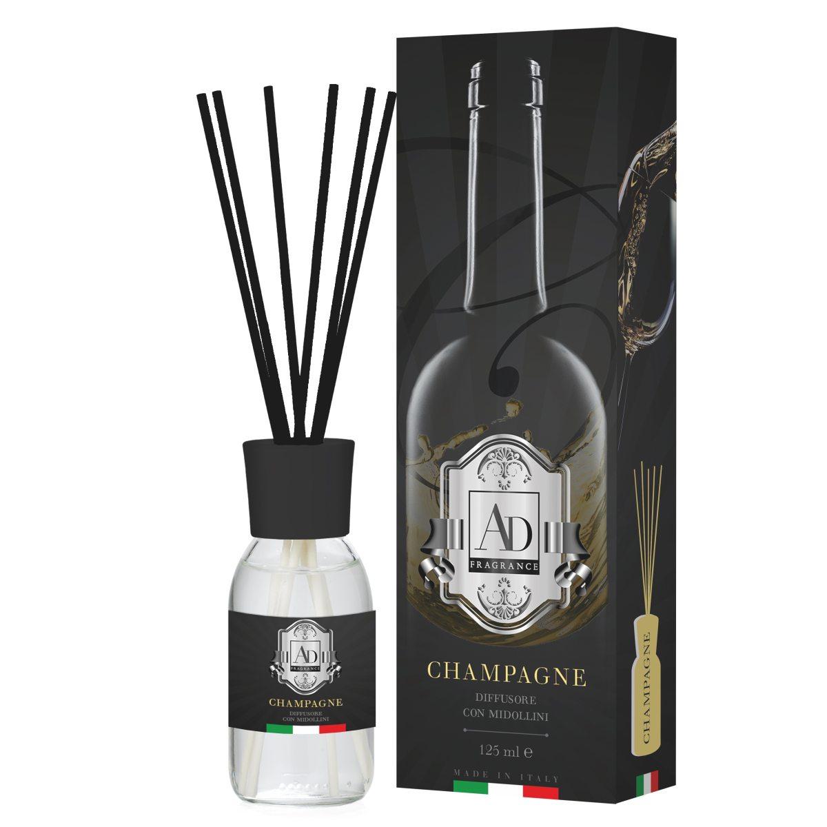Diffusore di fragranza con midollini vino Champagne 125 ml.