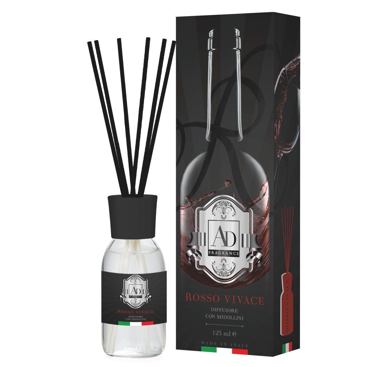 Diffusore di fragranza con midollini vino Rosso Vivace 125 ml.