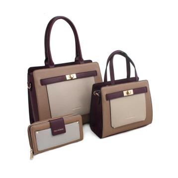 Set 3 pezzi donna bauletto grande bauletto medio e portafogli 2 zip Naj-Oleari