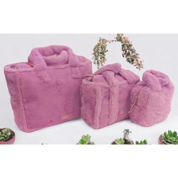 Set 3 pezzi donna borsa shopping bauletto e tracolla Naj-Oleari