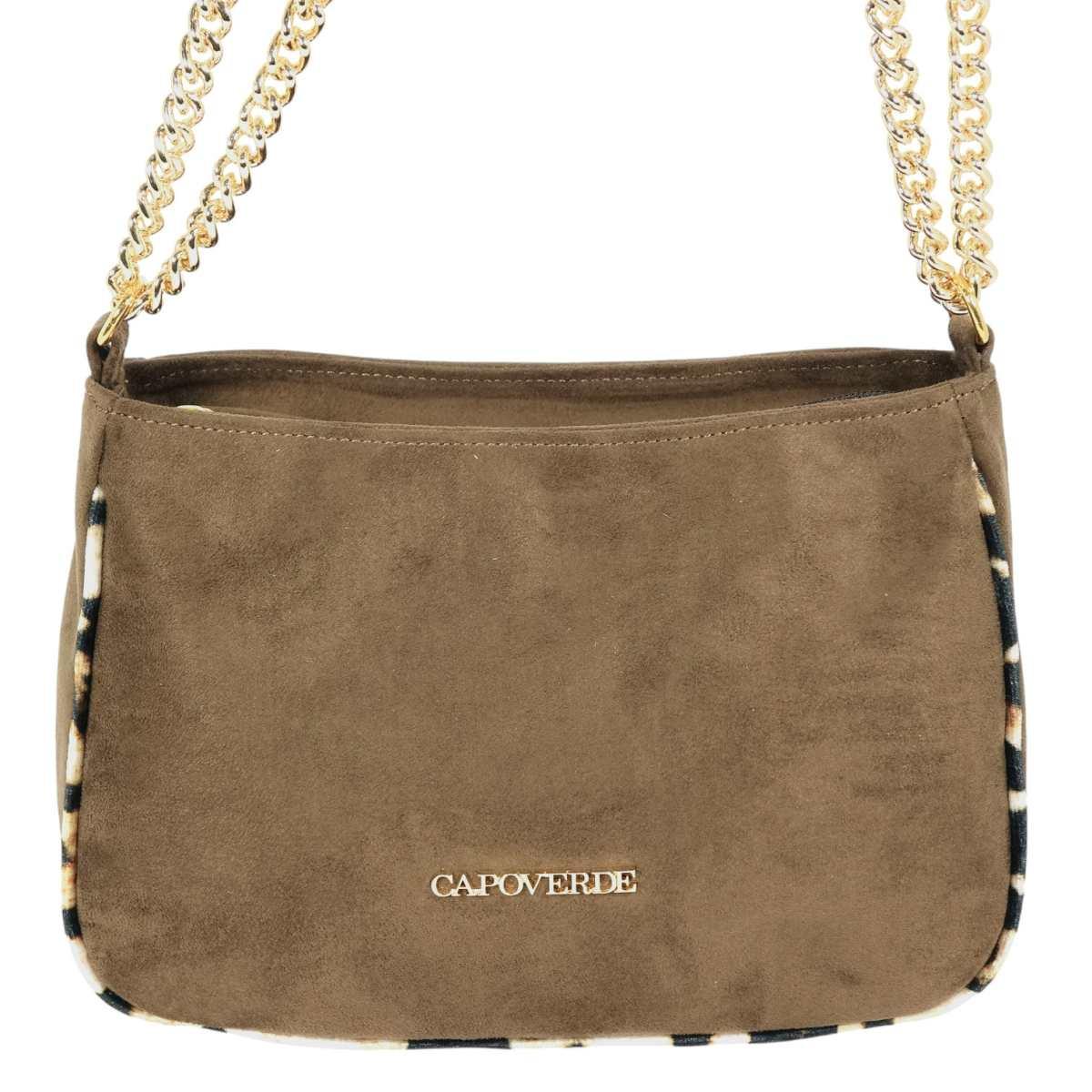 Borsetta donna in camoscio e leopardo Capoverde Made in Italy