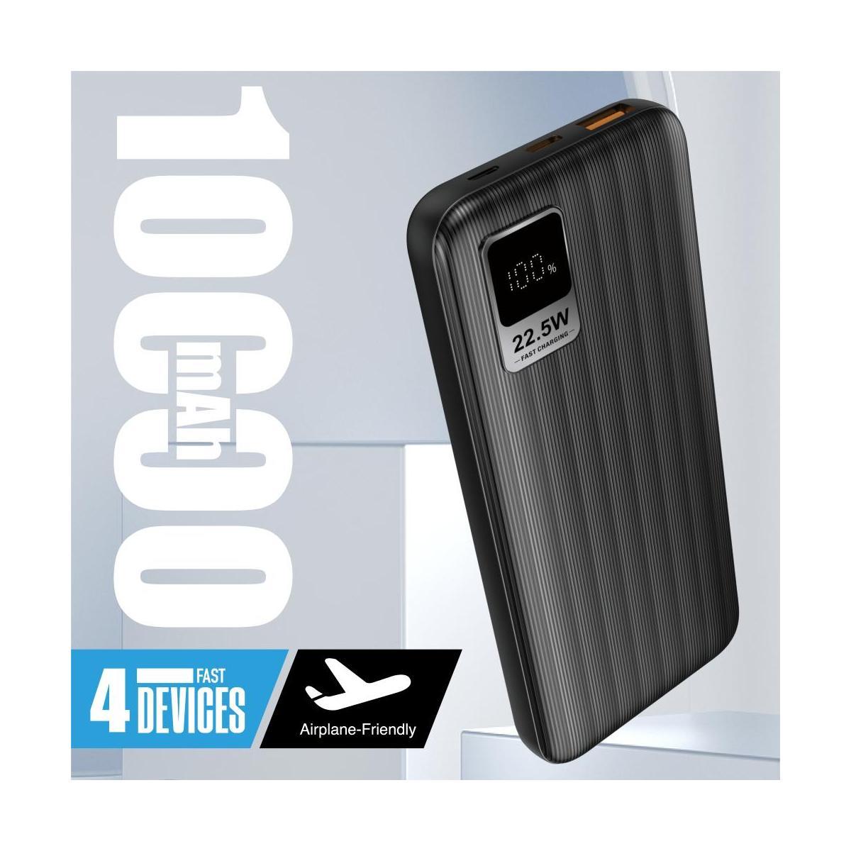 Newtop pb33 power bank 22.5w fast charging con cavi 10000mah nero