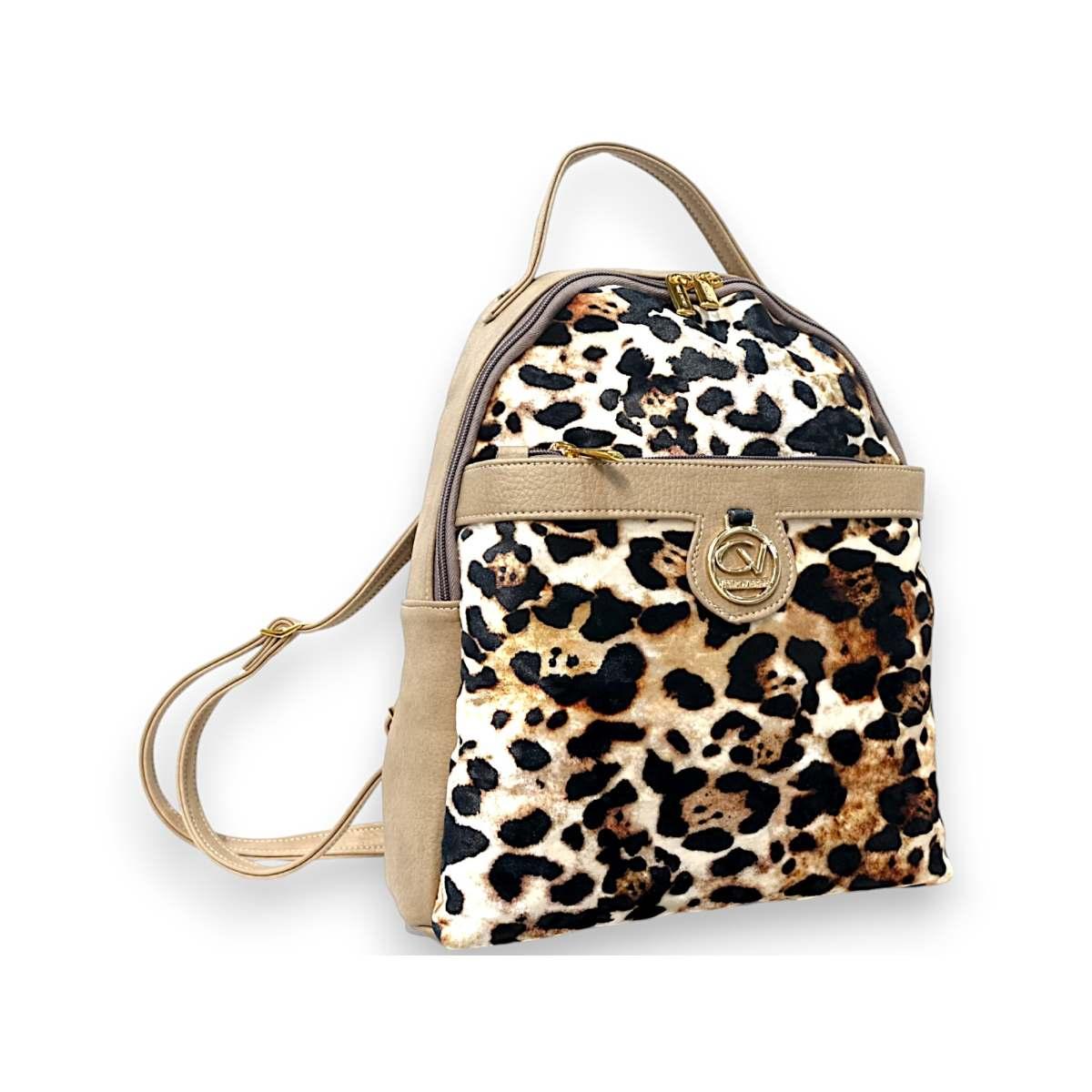 Zaino donna in velluto e leopardo Capoverde Made in Italy