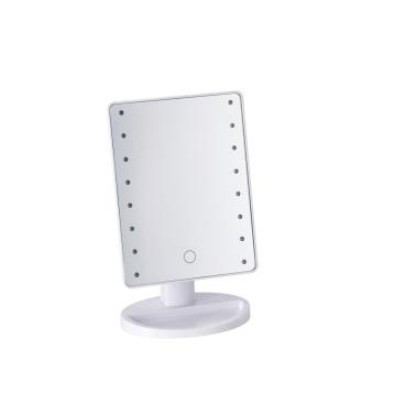 Specchio da trucco con led supporto in plastica (funzionamento a pila) 17 x 12 x h27 cm