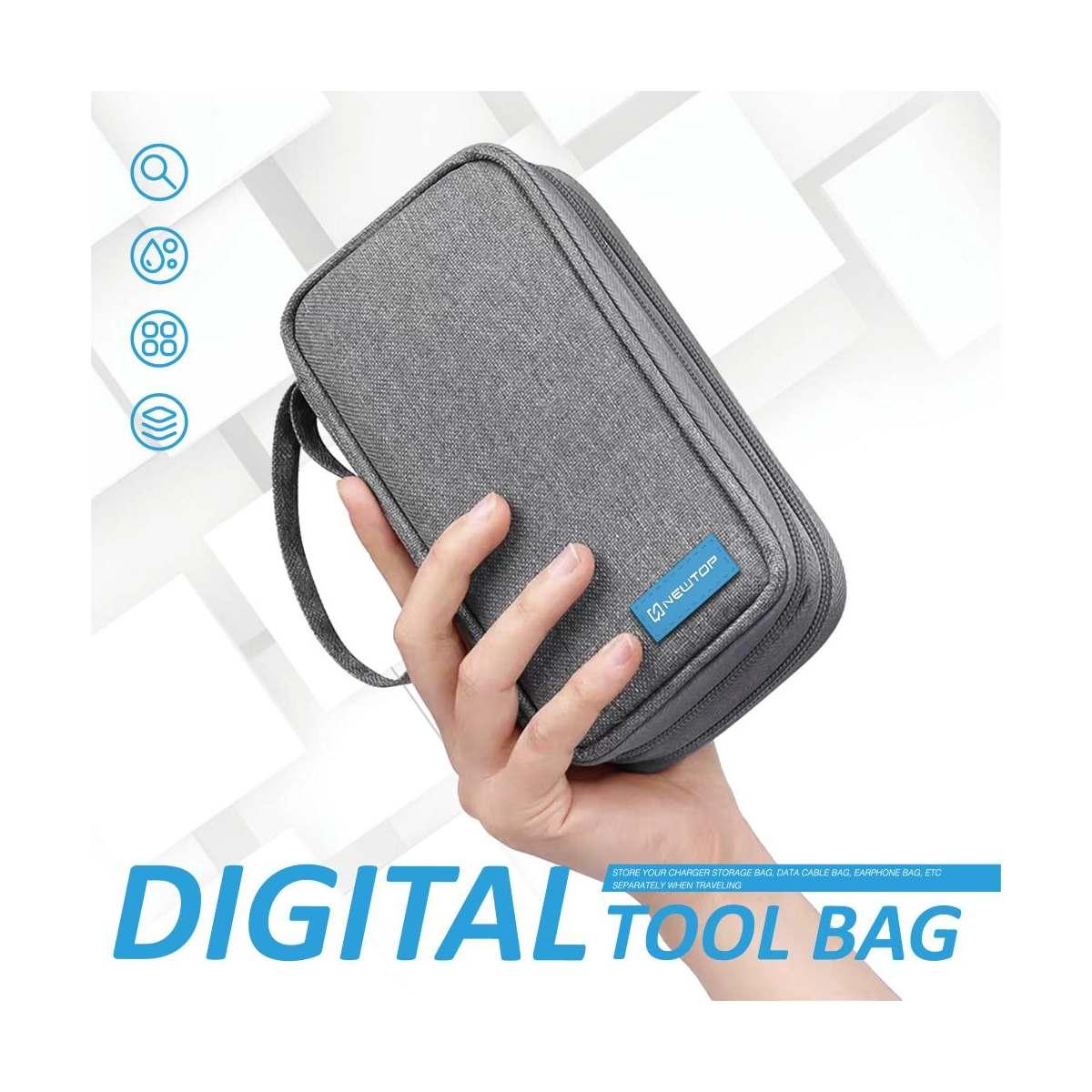 Borsa accessori elettronici blu per smartphone e altro Newtop