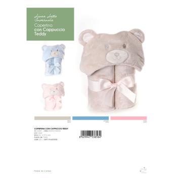 Copertina con cappuccio Teddy