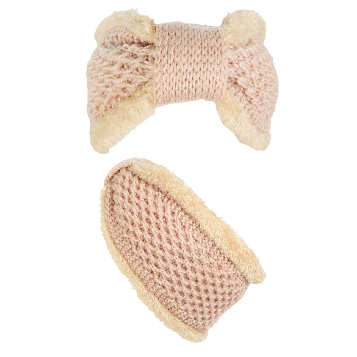 Fascia per capelli donna nodo in maglia con pelo