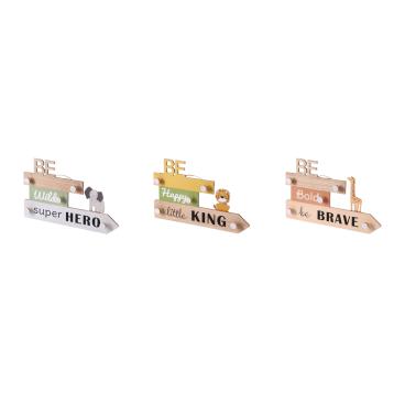 Appendino in mdf bimbo animali savana con 5 ganci 43x3,5xh26 cm