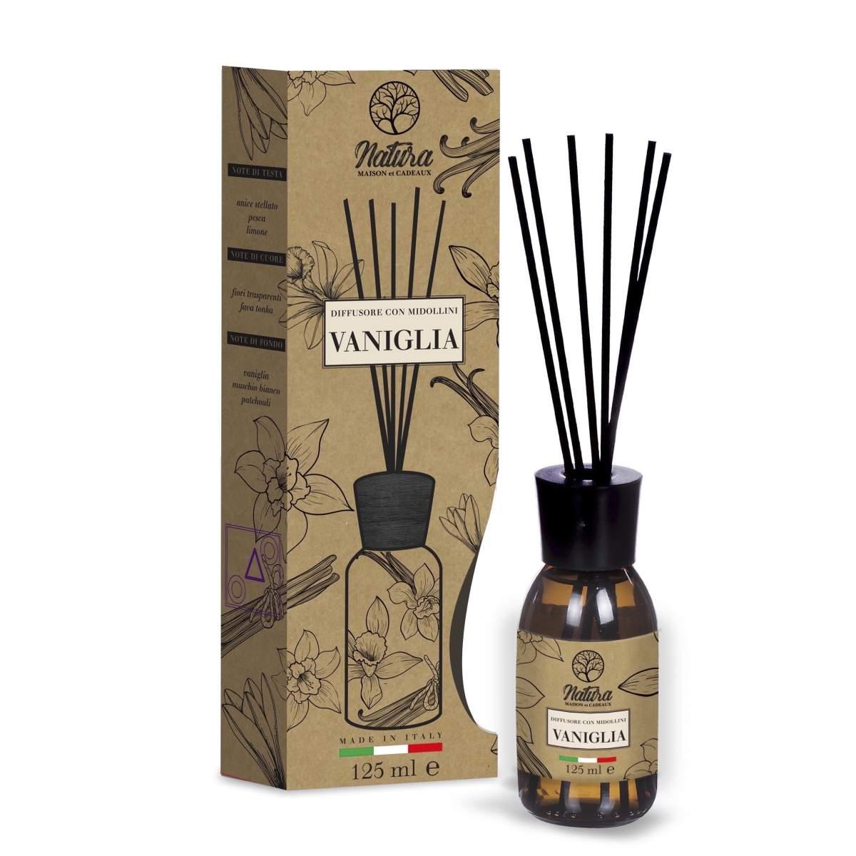 Diffusore di fragranza con midollini Natura Vaniglia 125 ml