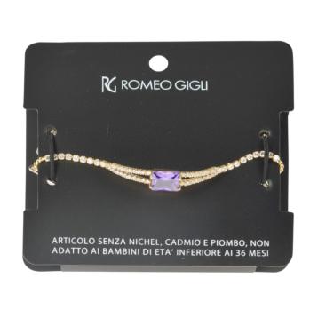 Bracciale donna dorato con pietra rettangolare viola RG Romeo Gigli