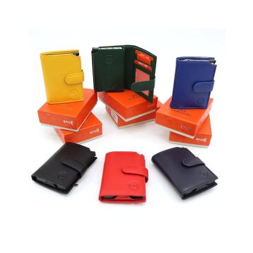 Portafogli portacarte a scatto uomo in pelle con rfid gai mattiolo