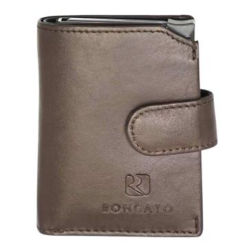 Portafoglio portacarte a scatto uomo in pelle con RFID Roncato
