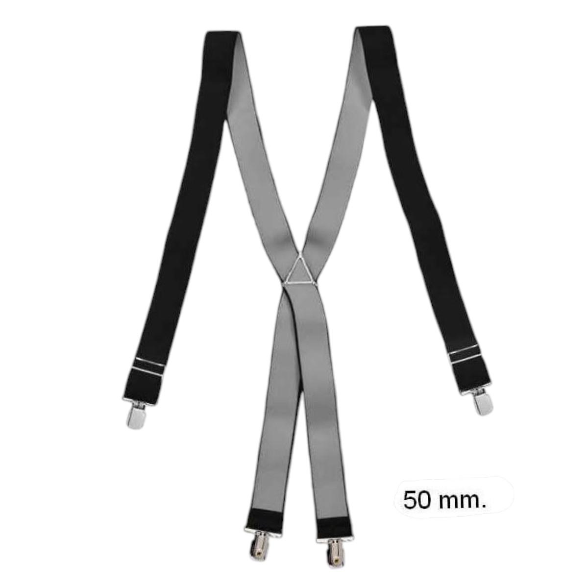 Bretelle uomo in box extra size tinta unita 130 cm Made in Italy