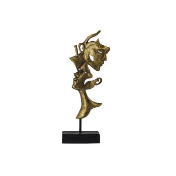 Scultura poliresina volti Opium oro 84611 18x7,5x42 cm
