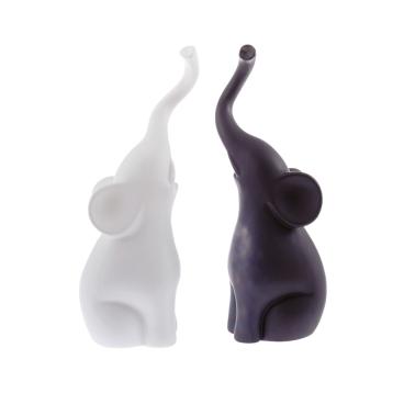 Set 2 elefanti con proboscidi incrociate Zoo 8105 SM TK 2464 33cm