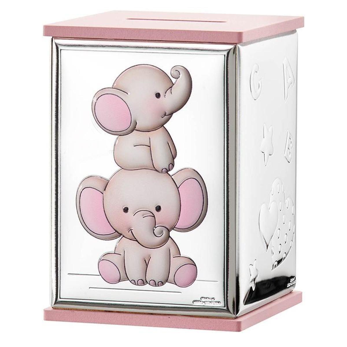 Salvadanaio rosa elefantino multicolor 8x8xh11,50 cm Valenti