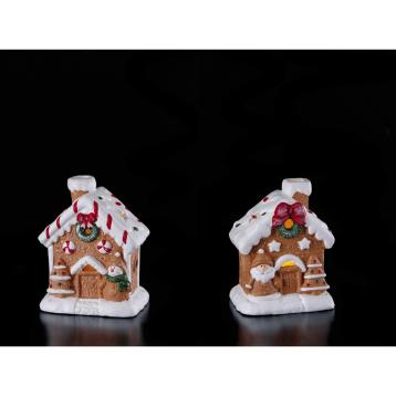 Casetta in ceramica con led 12x9h15cm
