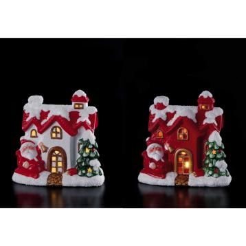 Casetta natalizia in ceramica con led 18x11h17cm