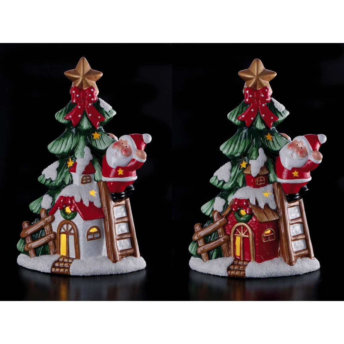 Albero natalizio in ceramica con led 20x11h31cm