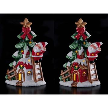 Albero natalizio in ceramica con led 20x11h31cm
