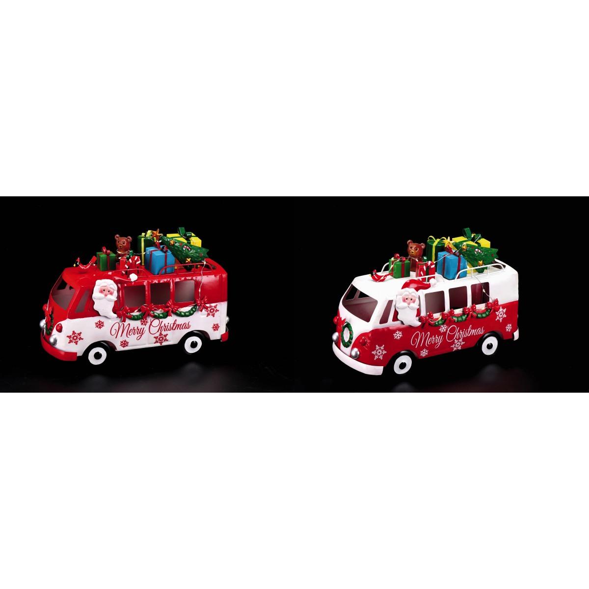 Decorazione natalizia bus in ferro 32x14h22cm