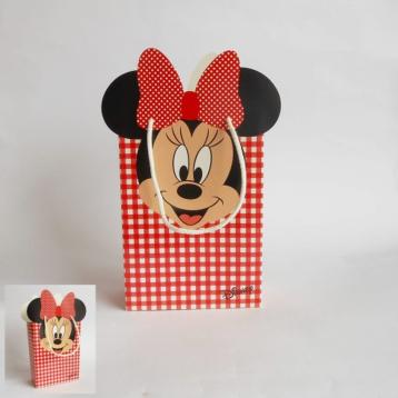 Shoppyng bag Minnie party colore rosso 16 x 7,5 x 23 con cordino